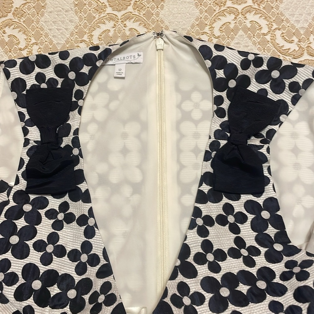 rsvp by TALBOTS Size 12 Sleeveless Dress. Deep Navy and Off White. - Picture 6 of 16